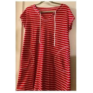 Red & White Striped Dress